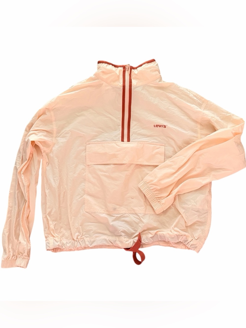 Levi's Pink Half-Zip Pullover with Red Trim NWT